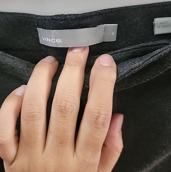 Vince Pants Size10 Gray Ponte Knit Legging Snap Button Ankle Viscose Nylon - Picture 4 of 5